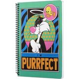 Spiralli Defter Looney Tunes Im Perrfect Yeşil Çizgili Defter 80 Yp 17X24 DFT-388630