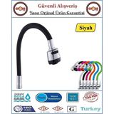 Spiralli Esnek Mutfak Evye Batarya Borusu - Siyah