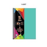 Spiralli Pp Kapak 4+1 125 Yaprak Ayraçlı Defter
