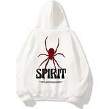 Spirit Örümcek Yazılı Baskılı Oversize Kalıp Unisex Kapüşonlu Sweatshirt