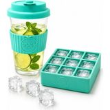 Splash 1+1 Adet Kokteyl Sunum Bardağı Soğuk Içecek Bardağı Ice Latte Bardağı Soğuk Kahve Bardağı + Silikon Buz Kabi - 2 Adet - 350 ml