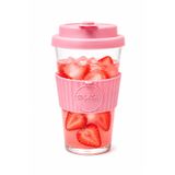 SPLASH 350 ml Kokteyl Bardağı, Soğuk İçecek, Soğuk Kahve, Ice Latte ve Limonata, Açık Pembe