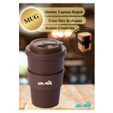 SPLASH Kahverengi 350 ml Termos Mug Akıtmaz Kapak Çay Kahve Bardağı Özel Kutulu