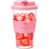 Splash Kokteyl Sunum Bardağı Soğuk Içecek Bardağı Ice Latte Bardağı Soğuk Kahve Bardağı - Şeffaf - Pembe - 350 ml