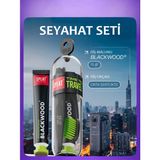 Splat Blackwood Diş Macunu 25 gr ve Seyahat Seti Orta Sertlikte Diş Fırçası ile Ekstra Yumuşak Kıllar - (Overwashed)Black-Checker