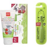 Splat Çilek Kiraz 2-6 Yaş Çocuk Diş Macunu 50 ml + So Happy Çoçuk Diş Fırçası +4 Yaş Yeşil