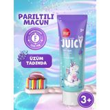 Splat Juicy Lab +3 Yaş Üzümlü Çocuk Diş Macunu Renkli Simli Çürük Önleyici Doğal Macun - standart