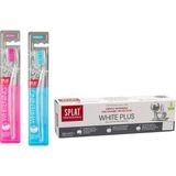 SPLAT White Plus Diş Macunu 100 ml ve Whitening Medium Diş Fırçası 2 Hassas Dişler İçin