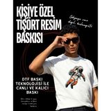 spldizayn Fotoğraf Baskılı Tişört Unisex Pamuklu Kumaş Kişiye Özel - Beyaz