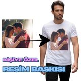 spldizayn Kişiye Özel Resim Baskılı Tişört Unisex - Beyaz - 2XL