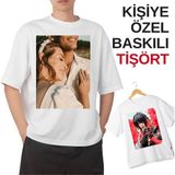 spldizayn Kişiye Özel Resim Baskılı Tişört Unisex - Beyaz