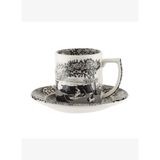 Spode Black Italian Espresso Fincanı ve Tabağı 90 ml