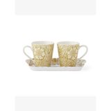Spode x Morris & Co. Fruit & Marigold Porselen Kupa ve Melamin Tepsi Seti