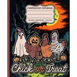 Spooky Chicken Halloween Notebook | Wide Ruled Funny Chick or Treat Journal for College, Office, Women, Kids, and Animal Fans