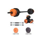Spor 18 Kg Turuncu Siyah Halter Seti Ve Dambıl Seti