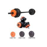 Spor 23 Kg Turuncu Siyah Halter Seti Ve Dambıl Seti