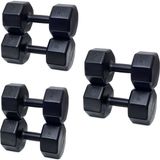 Spor 3çift Dambıl Set 7kg x 2ADET+9KG x 2ADET + 10KG x 2ADET - Siyah