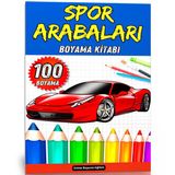 Spor Arabaları Boyama Kitabı (Gri Tonlamalı Spiralli 100 Boyama)
