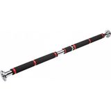 Spor Ayarlanabilir Tam Boy Süngerli Kırmızı Koridor Barı 80X130 -Fitness Barı-Push Up-Kol-Omuz-Sırt-Biceps-Pull-Up- Barfiks Demiri-Spor-Egzersiz-Gym-Evde Spor Siyah - Kırmızı
