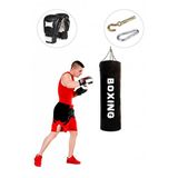 Spor Byfit 100 Cm X 30 Cm Siyah Boks Torbası + Boks Eldiveni + Tavan Kancası - 3' Lü Set - Dolu