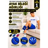 Spor Byfit 2 Kg Fizik Tedavi Rehabilitasyon Kuvvet ve Güç Egzersizleri için Kum Bilek Ağırlığı - TEK PARÇA