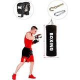 Spor Byfit 80 cm x 30 cm Siyah Boks Torbası + Boks Eldiveni + Tavan Kancası - 3' Lü Set - Dolu