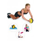 Spor Byfit Ab-Wheel Karın Kası Egzersiz Tekeri + Denge Topu + Pilates Bandı - 3'lü Set