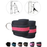 Spor Byfit Ayak Bilek Kayisi D-Ring Fitness Agirlik Cekis Aparati - Kırmızı - Sıyah