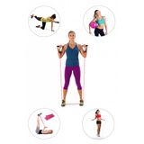 Spor Byfit Yüksek Sert Tutacaklı Direnç Lastiği + Denge Topu + Pilates Bandı + Atlama Ipi - 4'lü Set