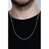Spor Erkek Çelik Zincir Kolye Ince 2,5 Mm 55 Cm Eck08 Beyaz