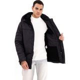 Spor Erkek Polarlı Kürklü Su ve Rüzgar Geçirmez Kapüşonlu Kışlık Mont & Kaban & Parka - Siyah - XL