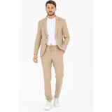 Spor Erkek Takım Elbise İpli Slim Fit ( Full Likralı ) - 54 - Bej - 6 Drop