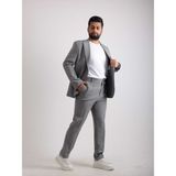 Spor Erkek Takım Elbise Yazlık Gofre Kumaş Ipli Pantolon - 56 - Gri
