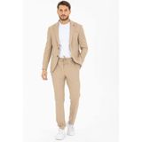 Spor Ipli Erkek Takim Elbise Slim Fit Yazlik Full Likrali - 50 - Bej