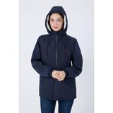 Spor Kadın Kürklü Su ve Rüzgar Geçirmez Kapüşonlu Mont & Kaban & Parka - Lacivert