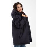Spor Kadın Polarlı Su ve Rüzgar Geçirmez Kapüşonlu Kışlık Mont & Kaban & Parka - Lacivert