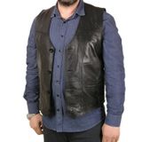 Spor Kesim Siyah Deri Yelek