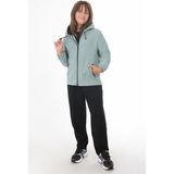 Spor Kız Çocuk Içi Astarlı Su ve Rüzgar Geçirmez Kapüşonlu Çift Fermuarlı Cepli Yağmurluk - Mint Yeşili - 10 - 11 Yaş