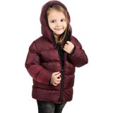 Spor Kız Çocukpolarlı Kürklü Kapüşonlu Su Geçirmez Rüzgara Dayanıklı Şişme Mont - Bordo - 2 - 3 Yaş