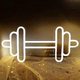 Spor Salonu Neon Tabela, Ev Spor Salonu Dekoru için Dambıl LED Neon Işık, Beyaz Neon İşaret Duvar Dekoru için Kısılabilir led spor salonu ışıkları, Spor Salonu Dekoru Spor Neon Tabela, Erkek Kadın