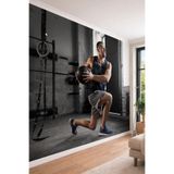 Spor Salonu ve Fitness Temalı Crossfit Motivasyon Görselli Tek Parça Tekstil Duvar Kağıdı, 200 x 150