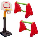 Spor Seti - Basket Potası 2 Adet Minyatür Kale - Anaokulu - Futbol Çocuk Spor Alanı Çocuk Oyun Alanı - Kırmızı