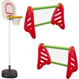 Spor Seti - Basket Potası 2 Adet Minyatür Kale Set - Anaokulu - Çocuk Oyun Alanı - Çocuk Spor Alanı - Kırmızı - Beyaz