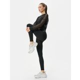 Spor Tayt Yüksek Bel Çizgi Detaylı Slim Fit