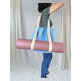Spor ve Casual Kullanım Için Denim Yoga Matı Bölmeli Çanta / El Yapımı & Dayanıklı - Mavi