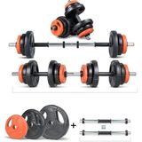 Spor Yıldız Serisi 22 Kg Multifonksiyonel Turuncu Siyah Halter Seti Ve Dambıl Seti
