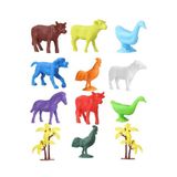 Spor35 676 Toy Play 12 Parça Renkli Mini Çiftlik Hayvanları Figür Seti 4-6cm Kız Erkek Çocuk Oyuncak Eğitic