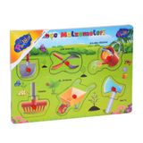 Spor35 Ahşap Tutmalı Bahçe Malzemeleri Puzzle Kız Erkek Çocuk Oyuncak Eğitici Oyuncaklar