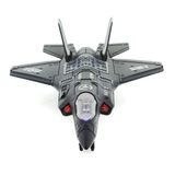 Spor35 Çek Bırak Metal F-35 Benzeri Koyu Gri Savaş Uçağı Sesli Işıklı Kız Erkek Çocuk Oyuncak Eğitici Oyunc