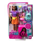 Spor35 HGX55 Barbie Brooklyn Seyahatte Bebeği ve Aksesuarları Kız Erkek Çocuk Oyuncak Eğitici Oyuncaklar